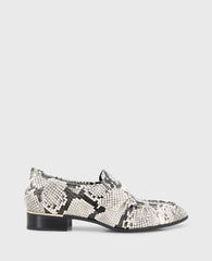 Reece Embossed Snake Penny Loafer Black/White Snake