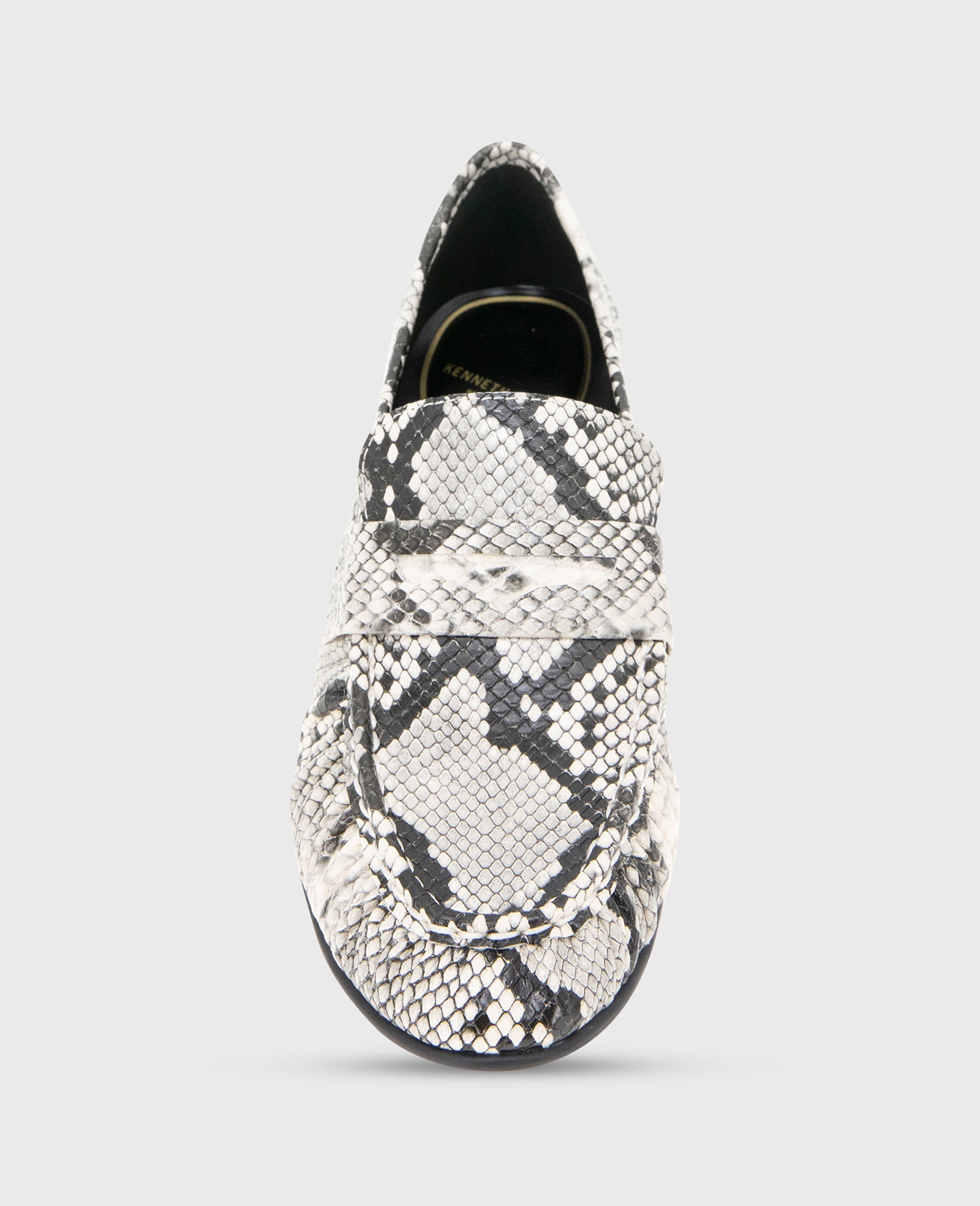 Reece Embossed Snake Penny Loafer Black/White Snake