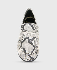 Reece Embossed Snake Penny Loafer Black/White Snake