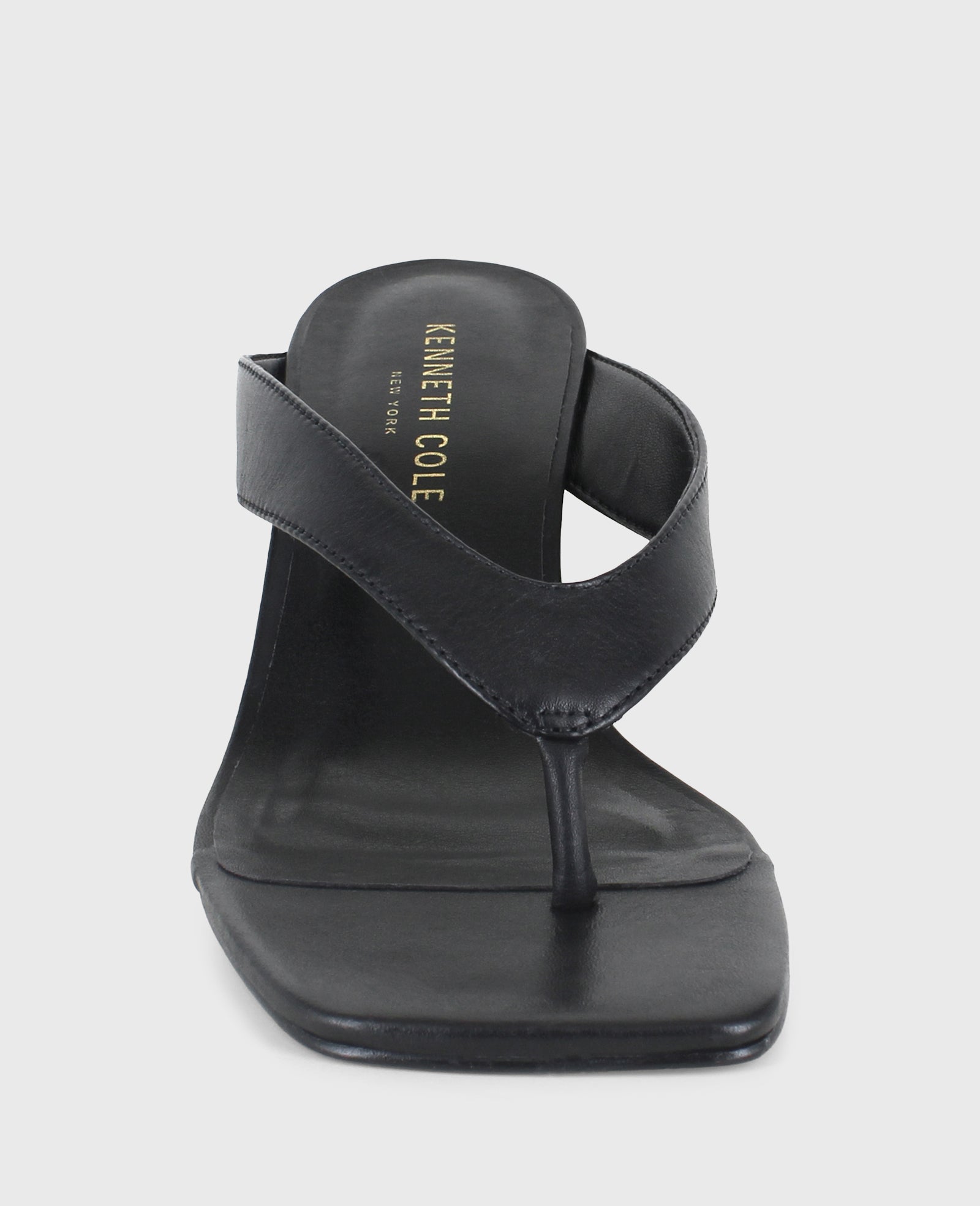 Susannah Leather Thong Wedge Sandal Black Leather