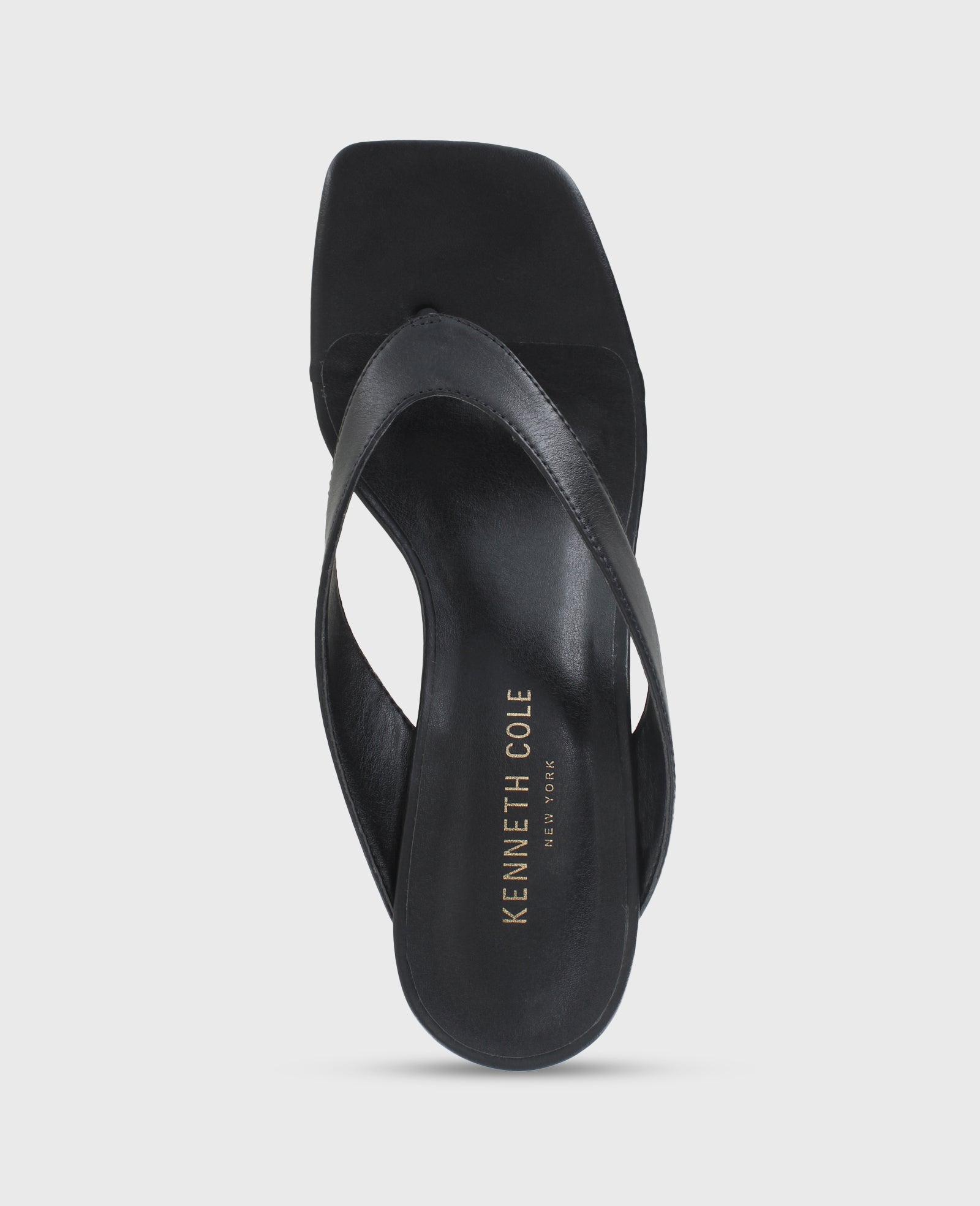 Susannah Leather Thong Wedge Sandal Black Leather