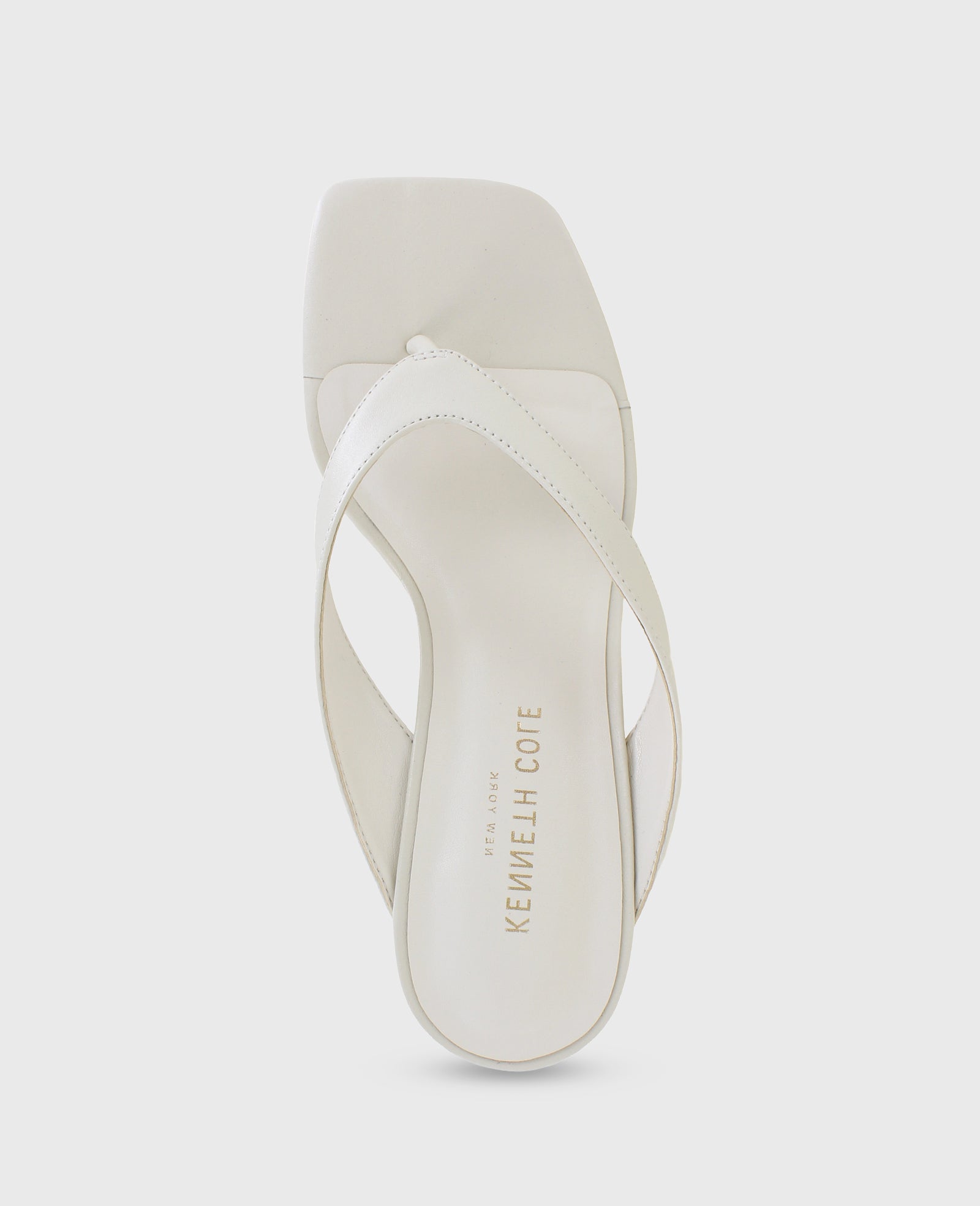 Susannah Leather Thong Wedge Sandal Ecru Leather