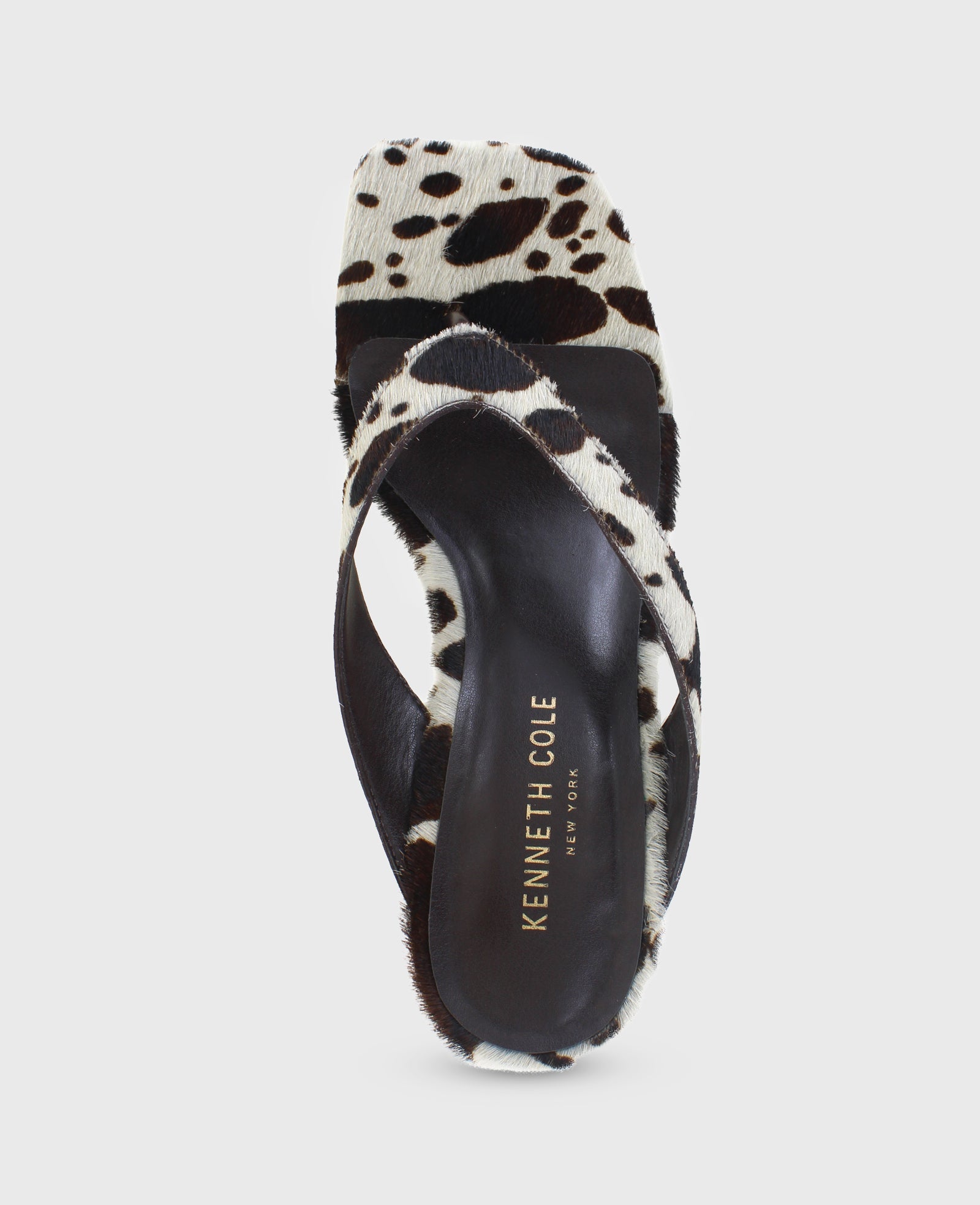 Susannah Calf Hair Thong Wedge Sandal Brown Multi Haircalf