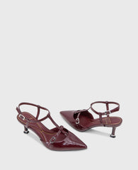 Urka Crinkle Patent Slingback Heel Cabernet Patent