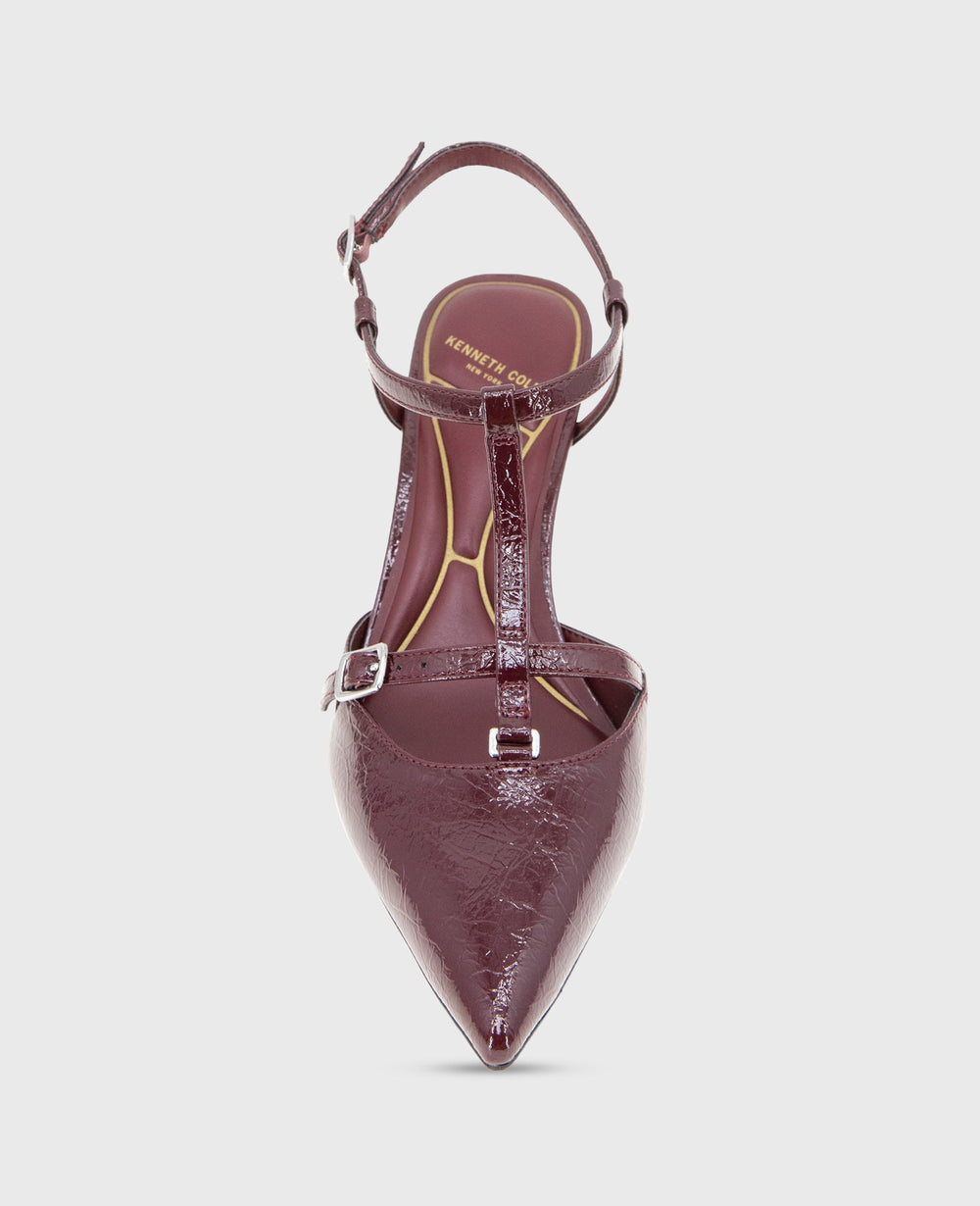 Urka Crinkle Patent Slingback Heel Cabernet Patent