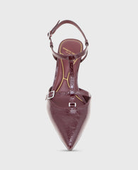Urka Crinkle Patent Slingback Heel Cabernet Patent