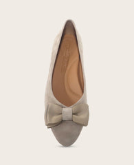 GENTLE SOULS - Atlas Suede Bow Flat Mushroom