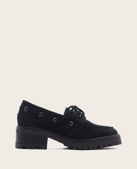 GENTLE SOULS - Brigly Nubuck Lug Boat Shoe Black Nubuck