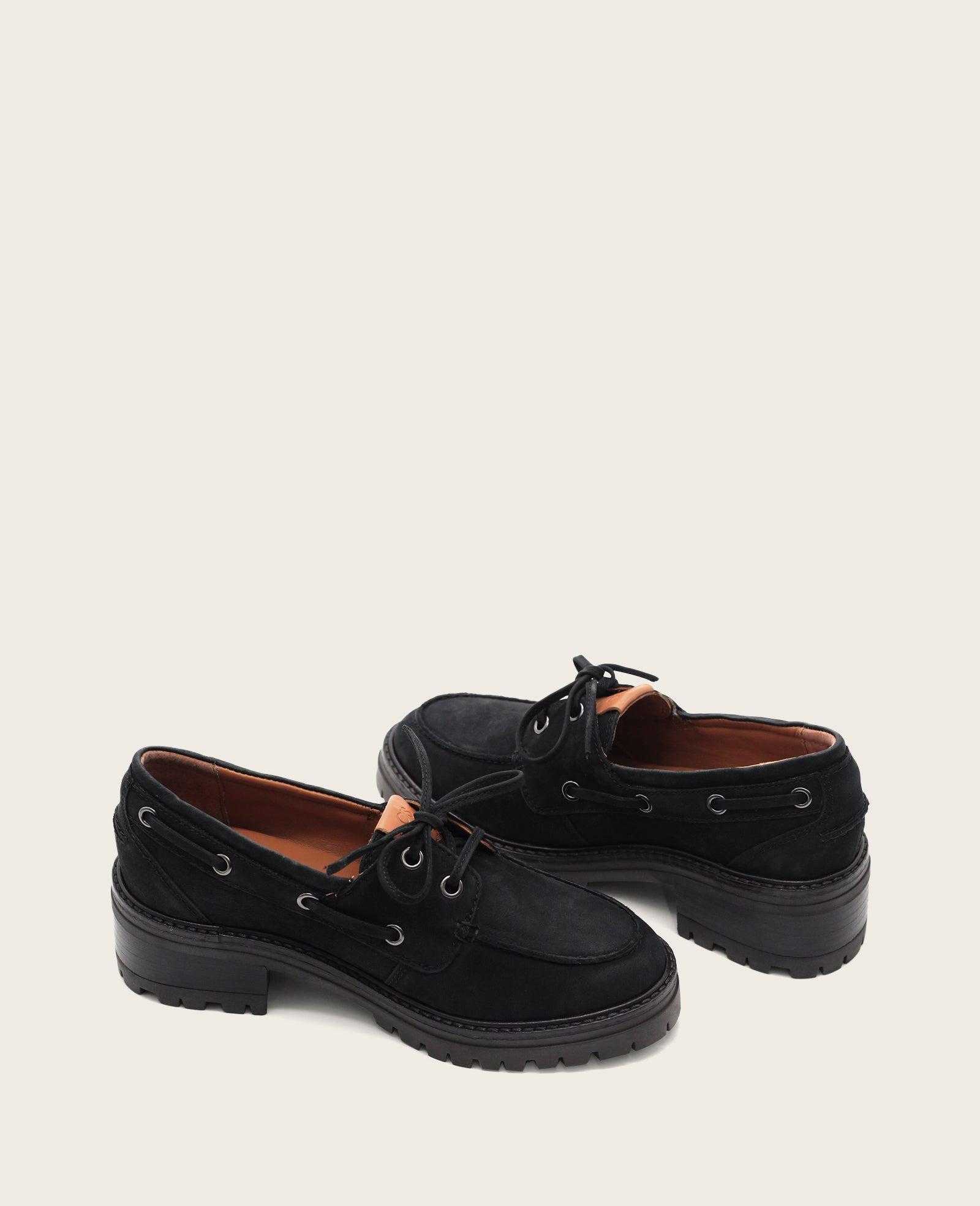 GENTLE SOULS - Brigly Nubuck Lug Boat Shoe Black Nubuck
