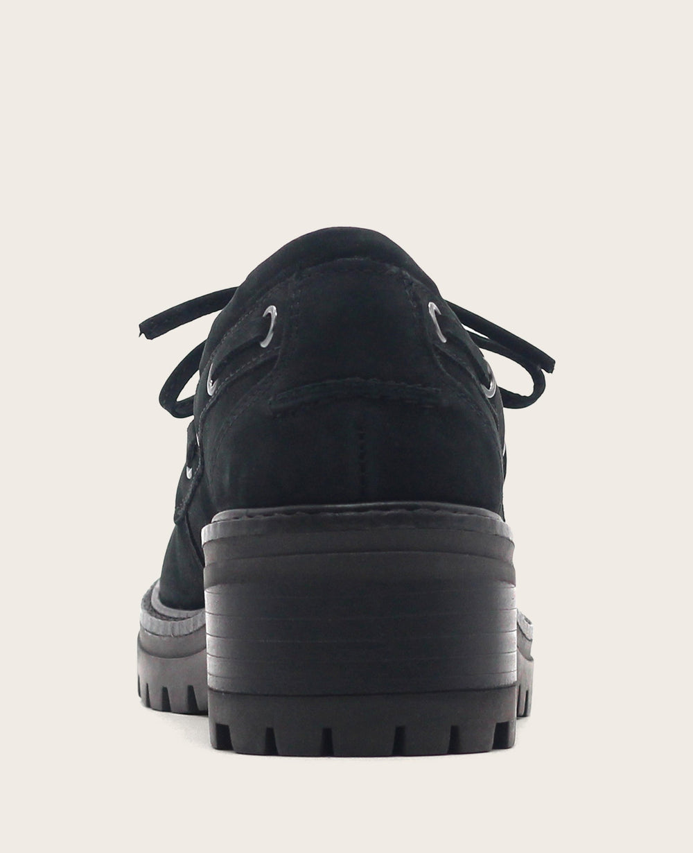 GENTLE SOULS - Brigly Nubuck Lug Boat Shoe Black Nubuck