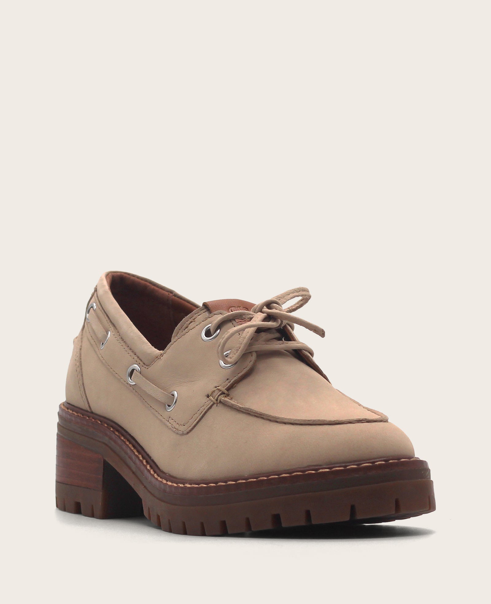 GENTLE SOULS - Brigly Leather Lug Boat Shoe Smoke Grey Leather