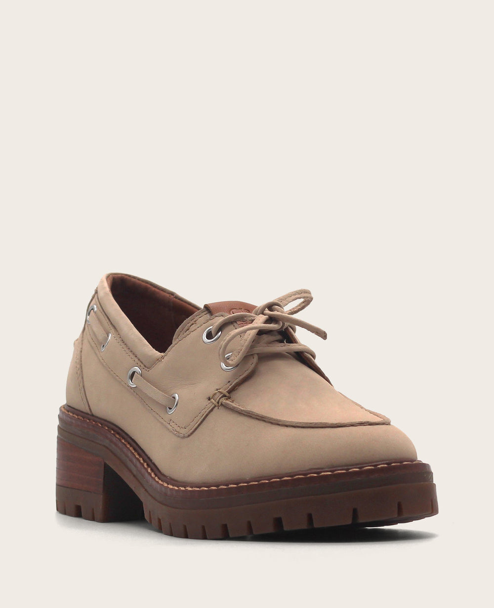GENTLE SOULS - Brigly Leather Lug Boat Shoe Smoke Grey Leather