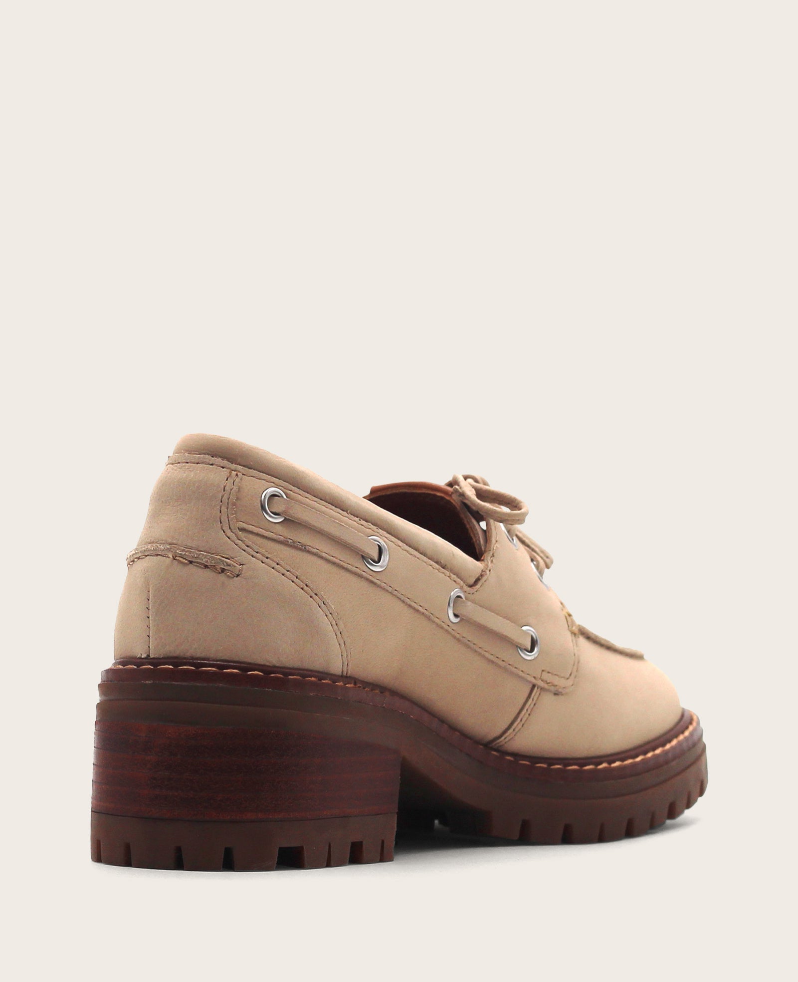 GENTLE SOULS - Brigly Leather Lug Boat Shoe Smoke Grey Leather