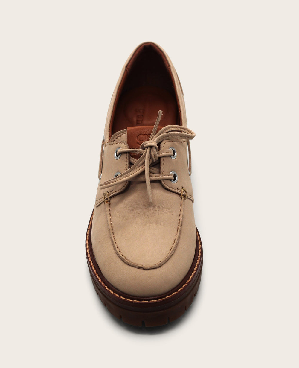 GENTLE SOULS - Brigly Leather Lug Boat Shoe Smoke Grey Leather
