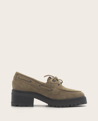GENTLE SOULS - Brigly Suede Lug Boat Shoe Olive Suede