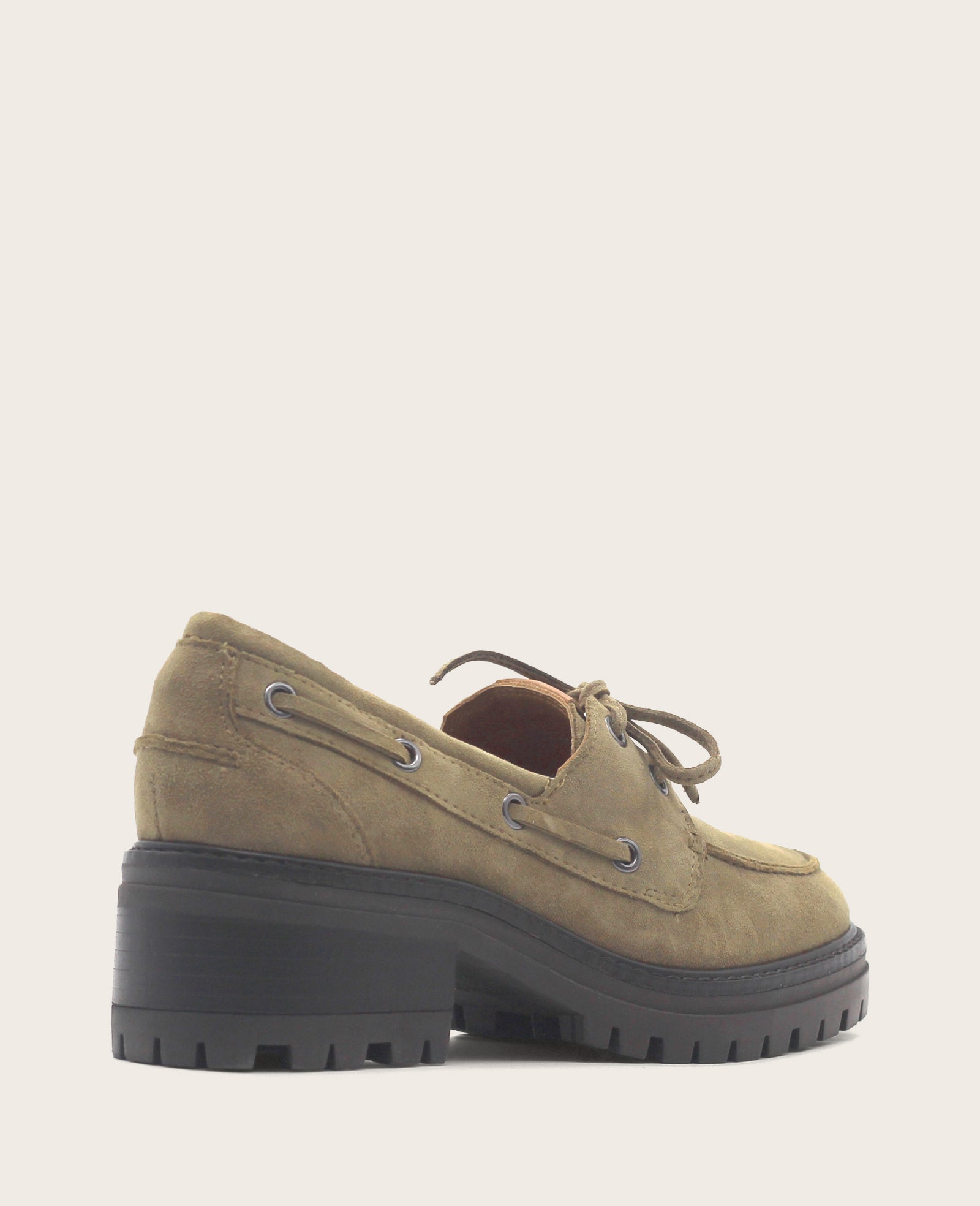 GENTLE SOULS - Brigly Suede Lug Boat Shoe Olive Suede