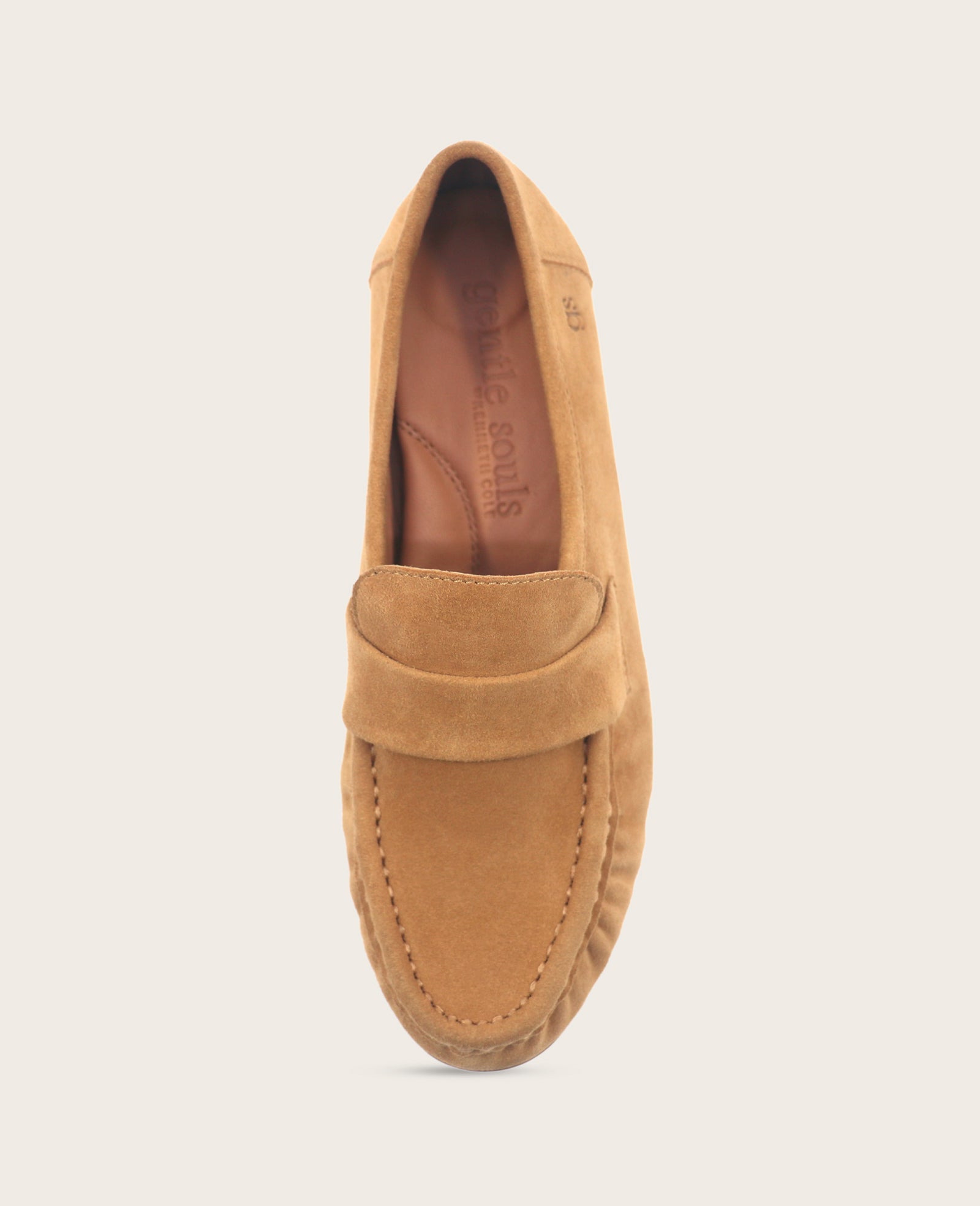 GENTLE SOULS - Crew Suede Loafer Camel Suede