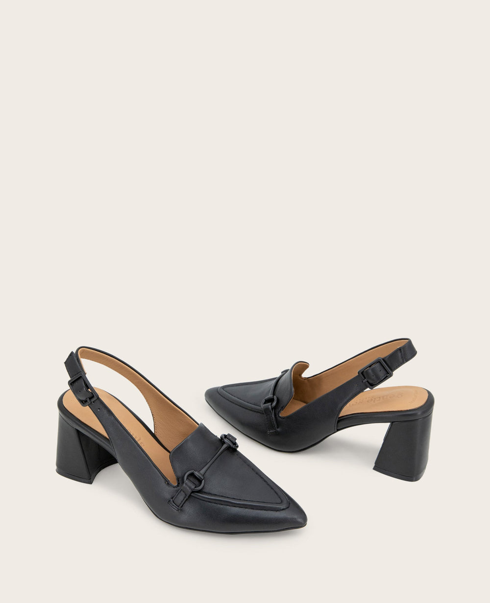GENTLE SOULS - Dawson Bit Leather Slingback Black Leather