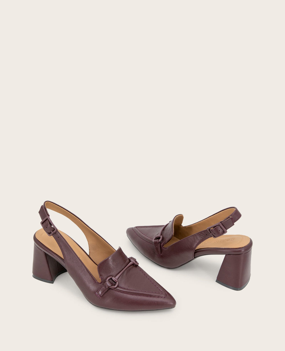 GENTLE SOULS - Dawson Bit Leather Slingback Burgundy Leather