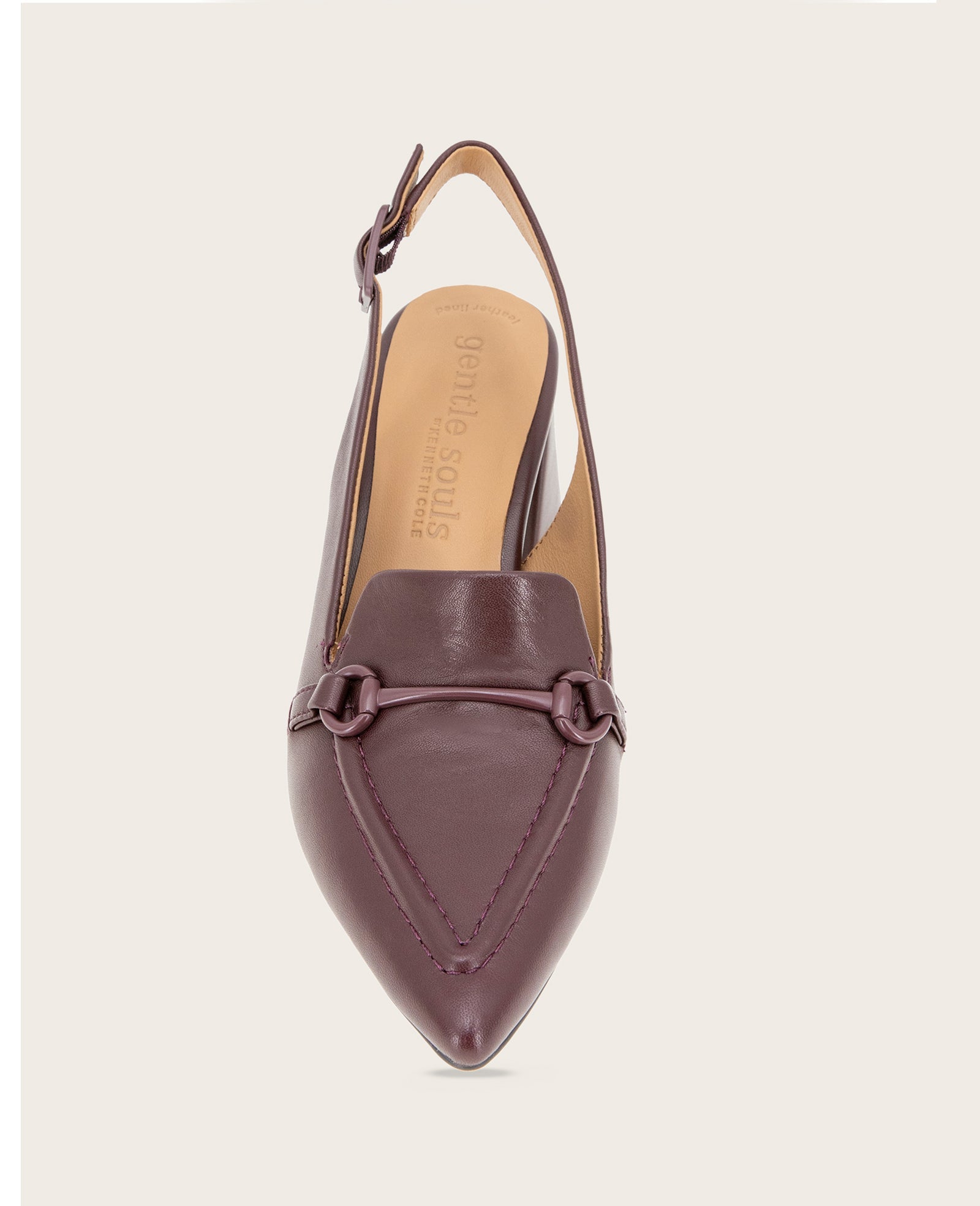 GENTLE SOULS - Dawson Bit Leather Slingback Burgundy Leather