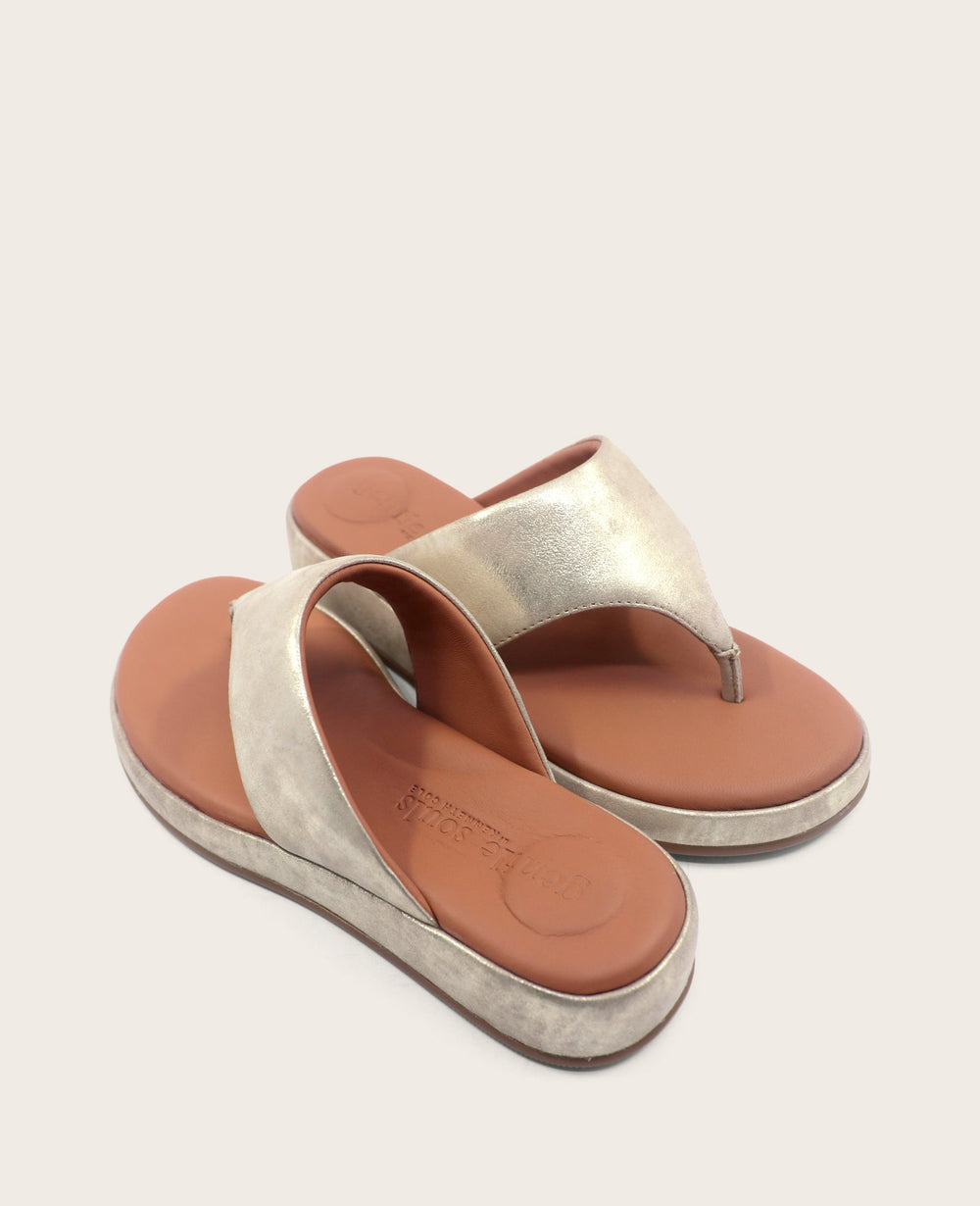 GENTLE SOULS - Daya Metallic Thong Sandal Ice Leather