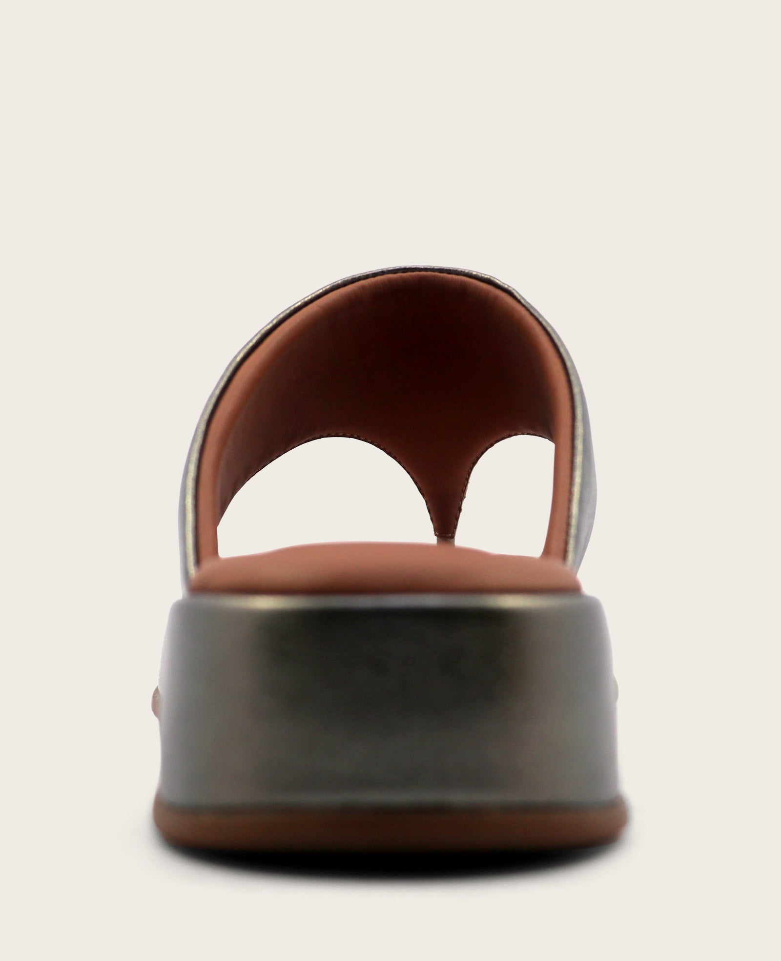 GENTLE SOULS - Daya Metallic Thong Sandal Pewter Leather
