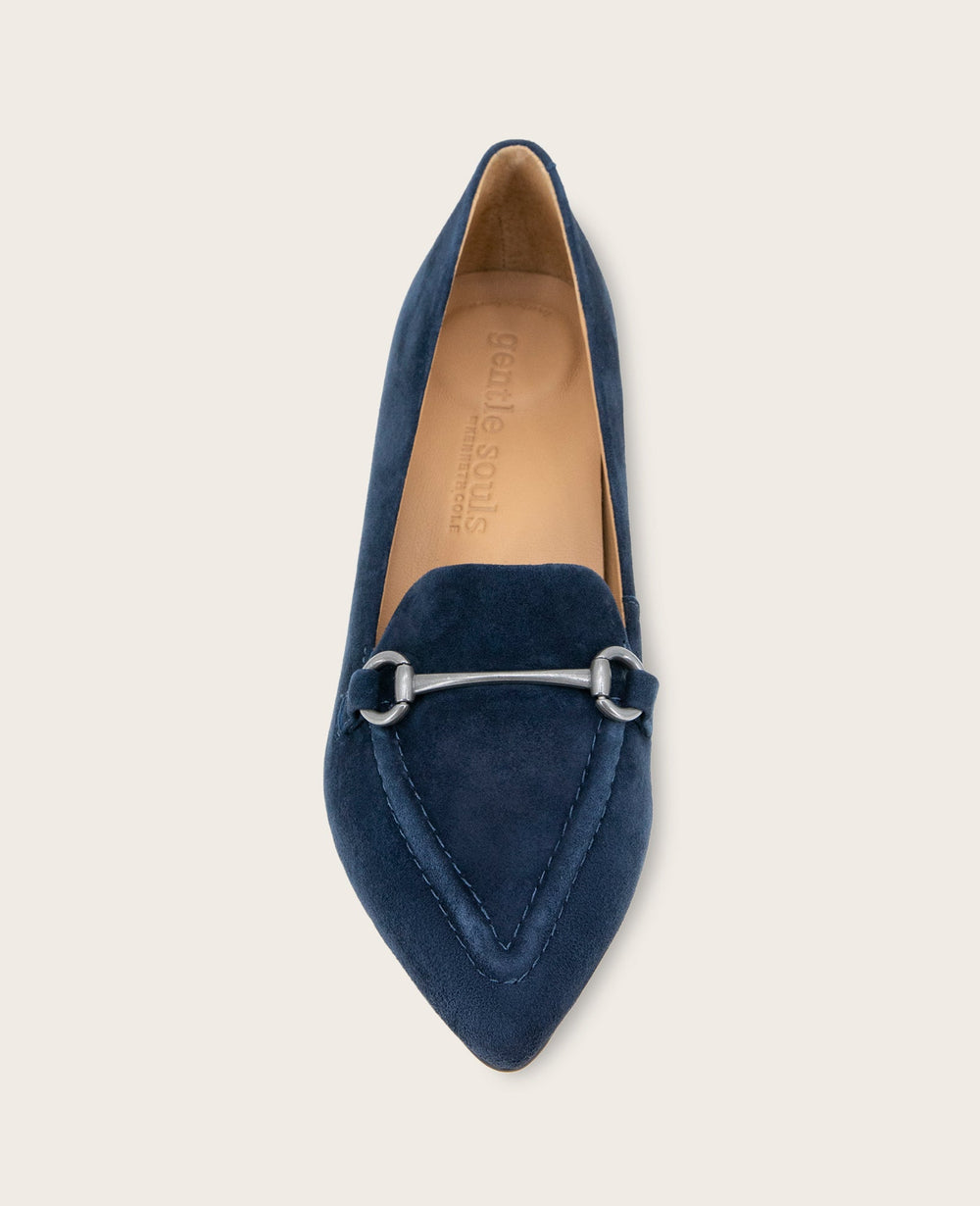 GENTLE SOULS - Dionne Suede Loafer Navy Suede