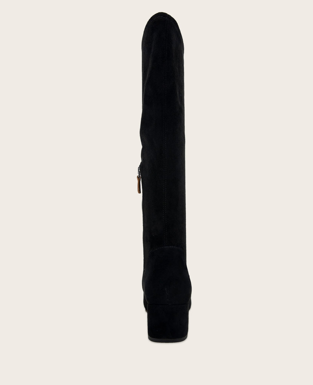 GENTLE SOULS - Ella Suede Stretch Boot with Wide Calf Black