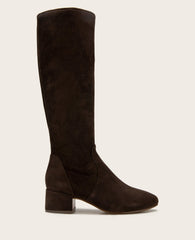 GENTLE SOULS - Ella Suede Stretch Boot with Wide Calf Chocolate