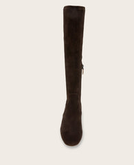 GENTLE SOULS - Ella Suede Stretch Boot with Wide Calf Chocolate