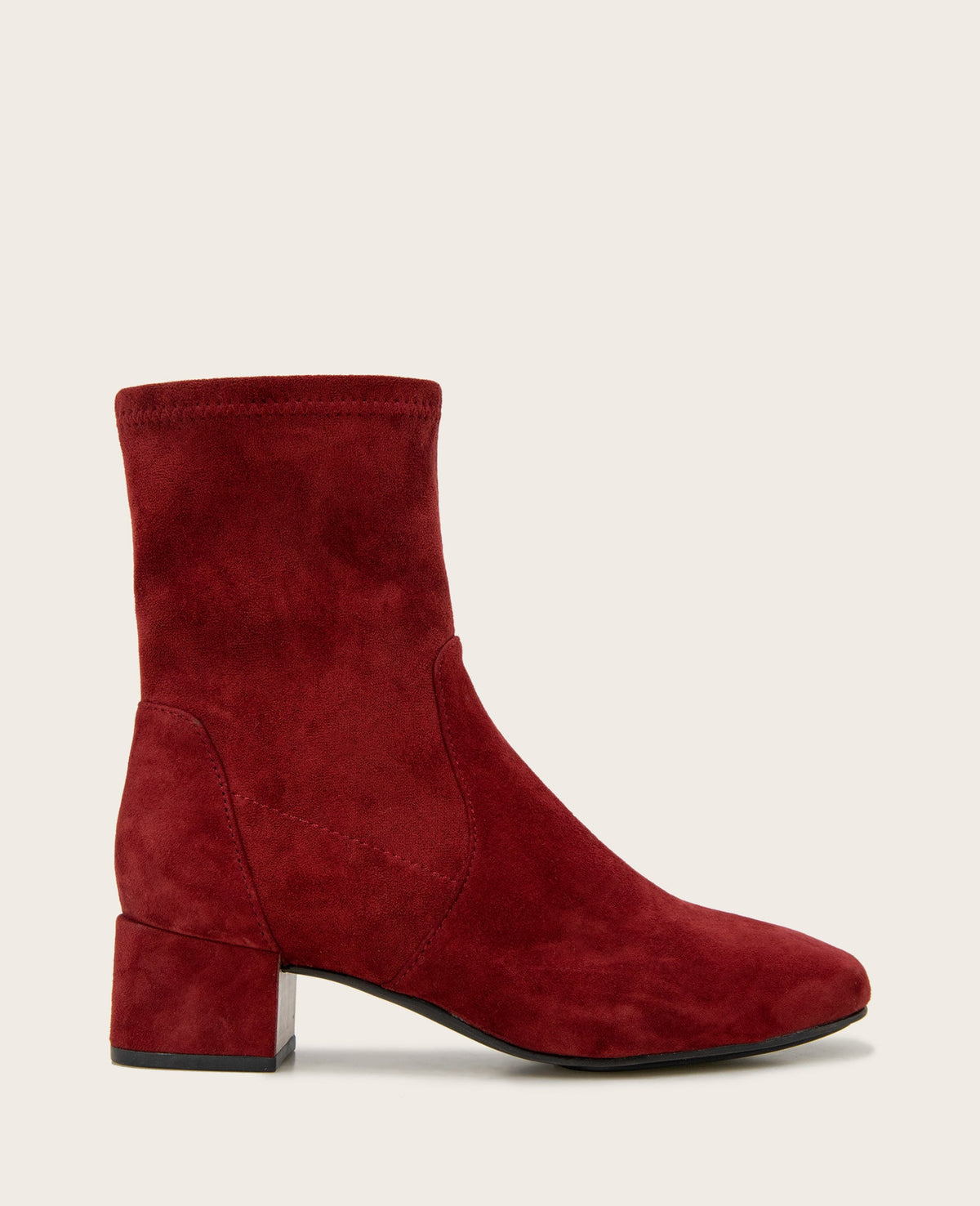 GENTLE SOULS - Ella Micro Suede Stretch Bootie Burnt Red