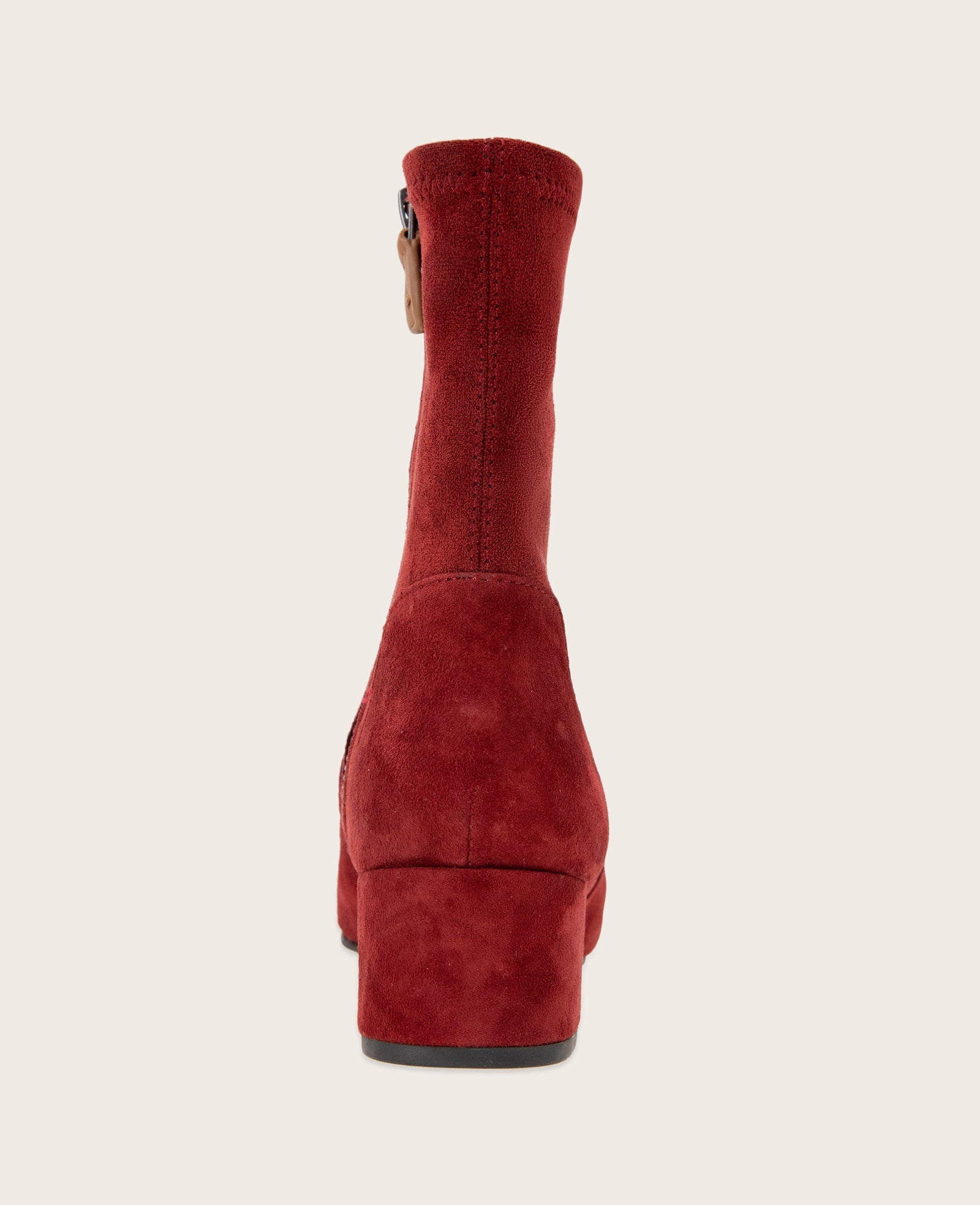 GENTLE SOULS - Ella Micro Suede Stretch Bootie Burnt Red