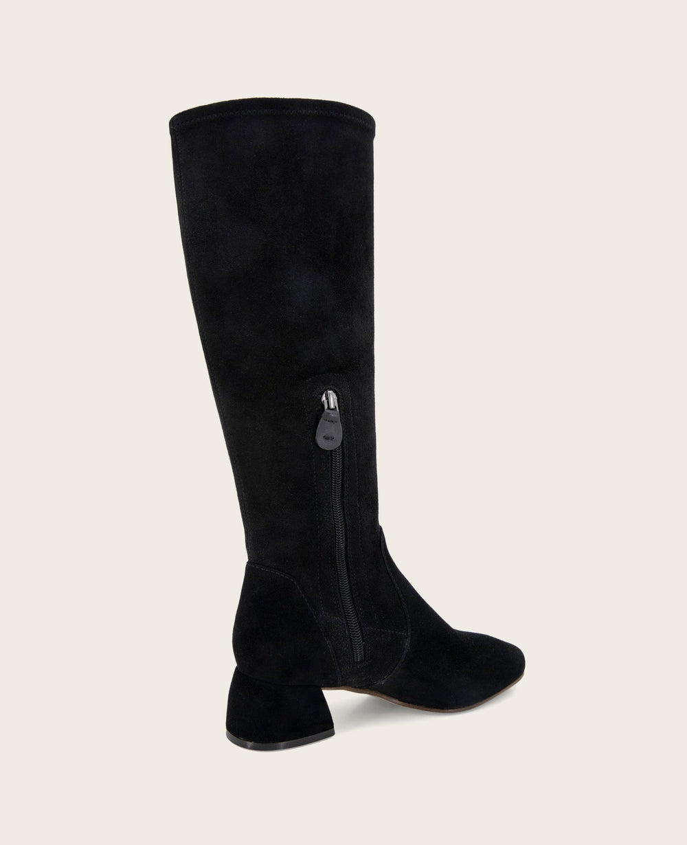 GENTLE SOULS - Emily Micro Suede Stretch Boot with Wide Calf Black Suede