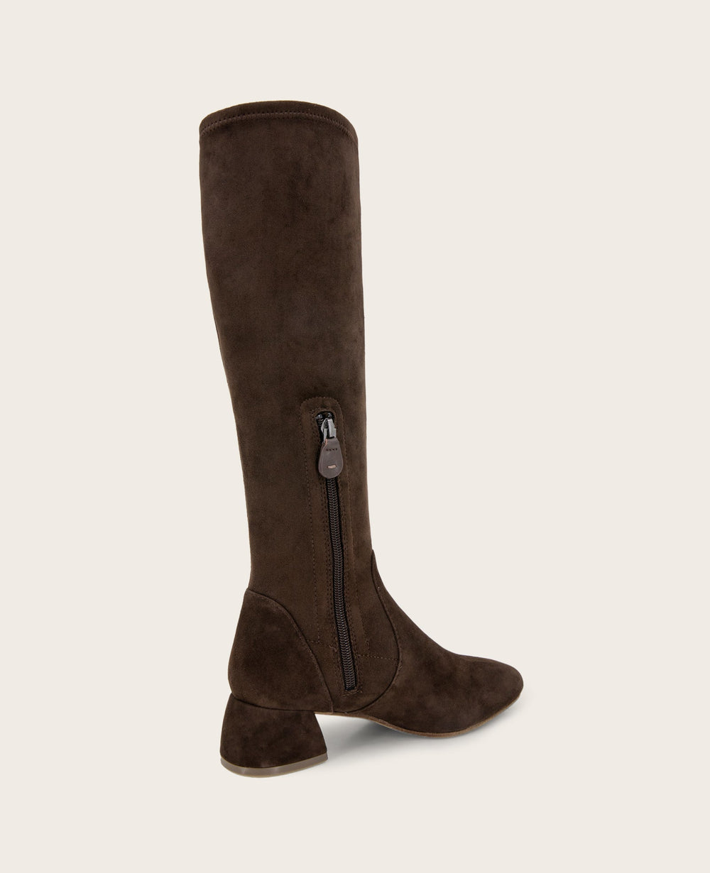 GENTLE SOULS - Emily Micro Suede Stretch Boot with Wide Calf Chocolate Suede