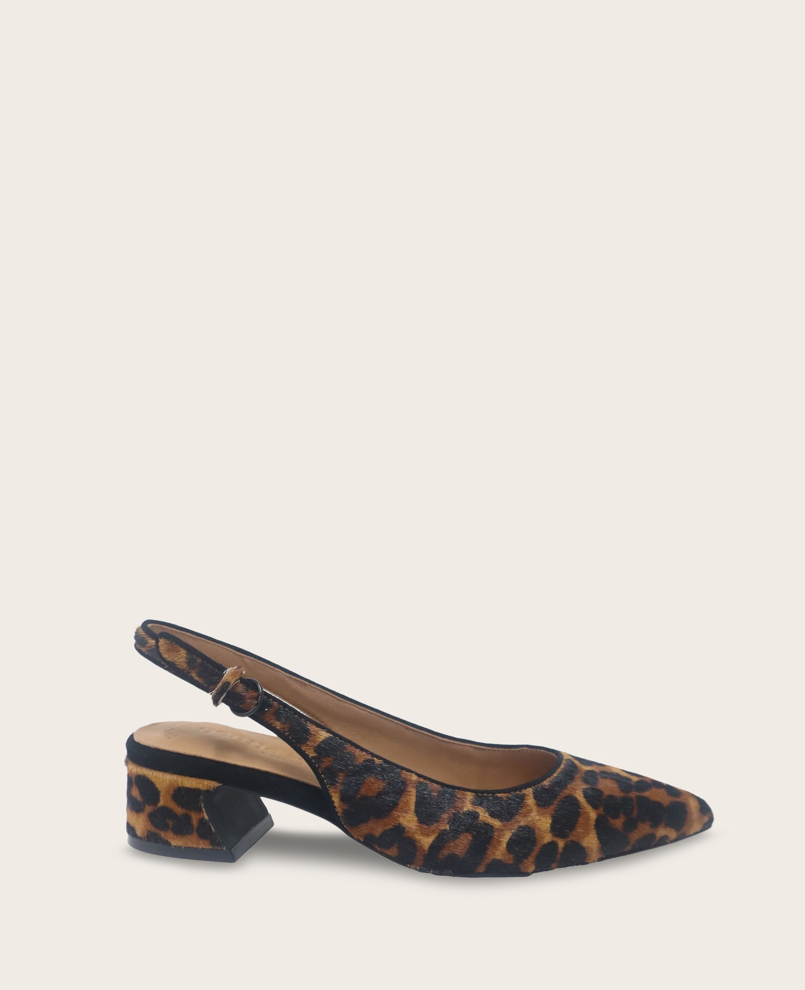 GENTLE SOULS - Georgia Calf Hair Slingback Heel Leopard Calf Hair