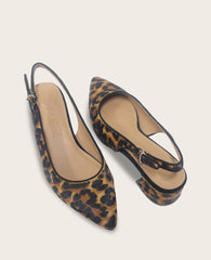 GENTLE SOULS - Georgia Calf Hair Slingback Heel Leopard Calf Hair