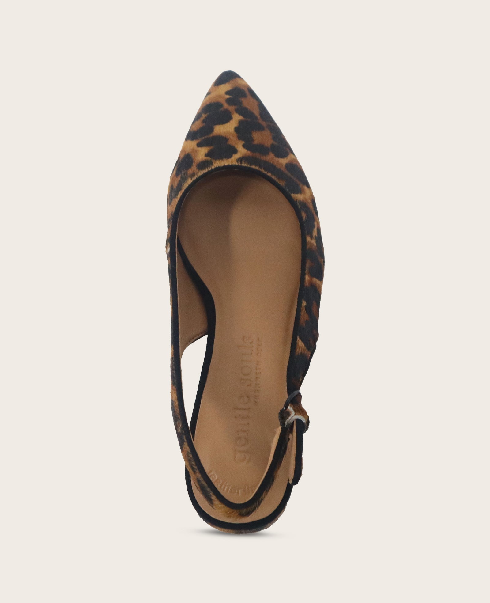GENTLE SOULS - Georgia Calf Hair Slingback Heel Leopard Calf Hair