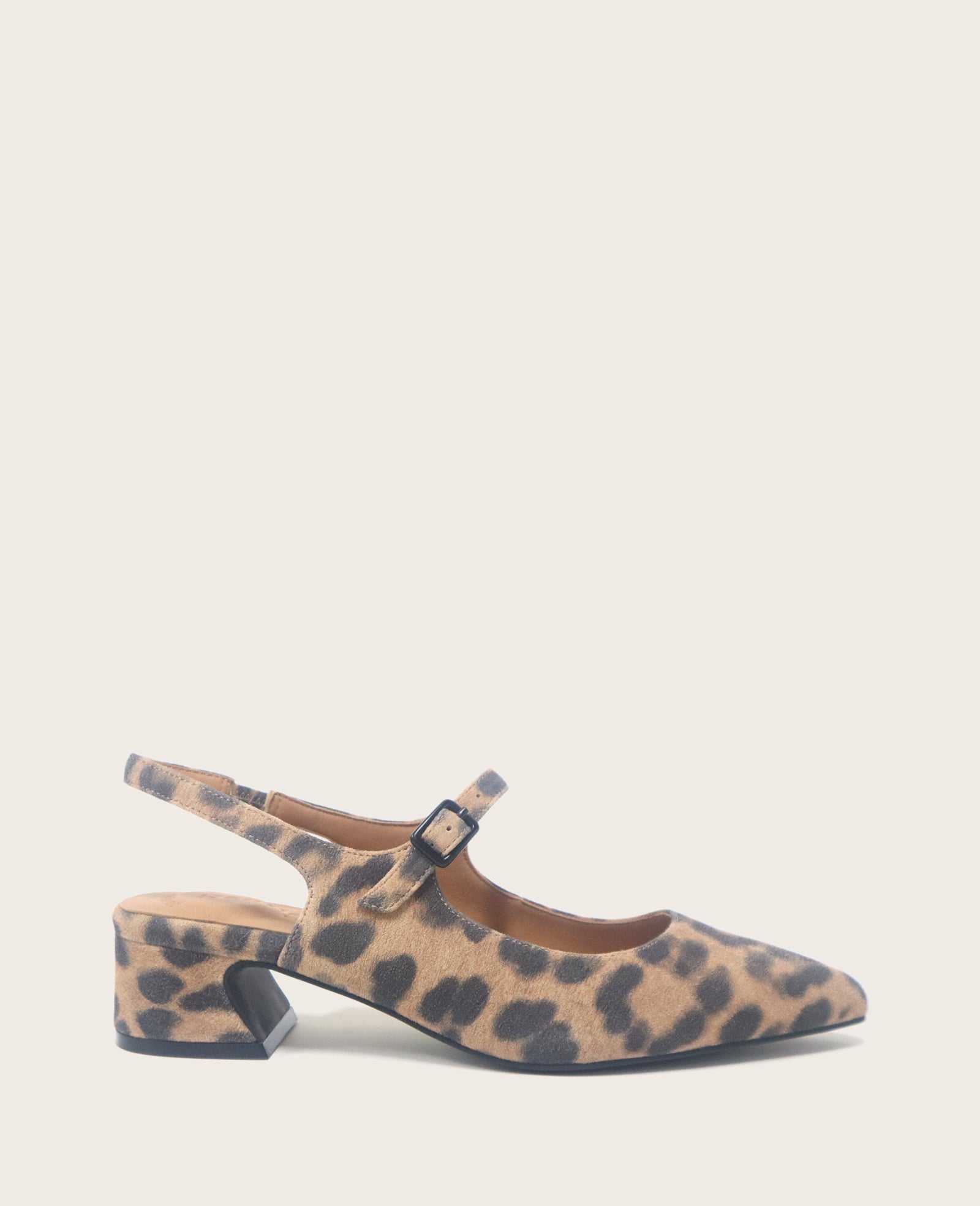 GENTLE SOULS - Gladys Leopard Suede Ankle Strap Slingback Leopard Suede