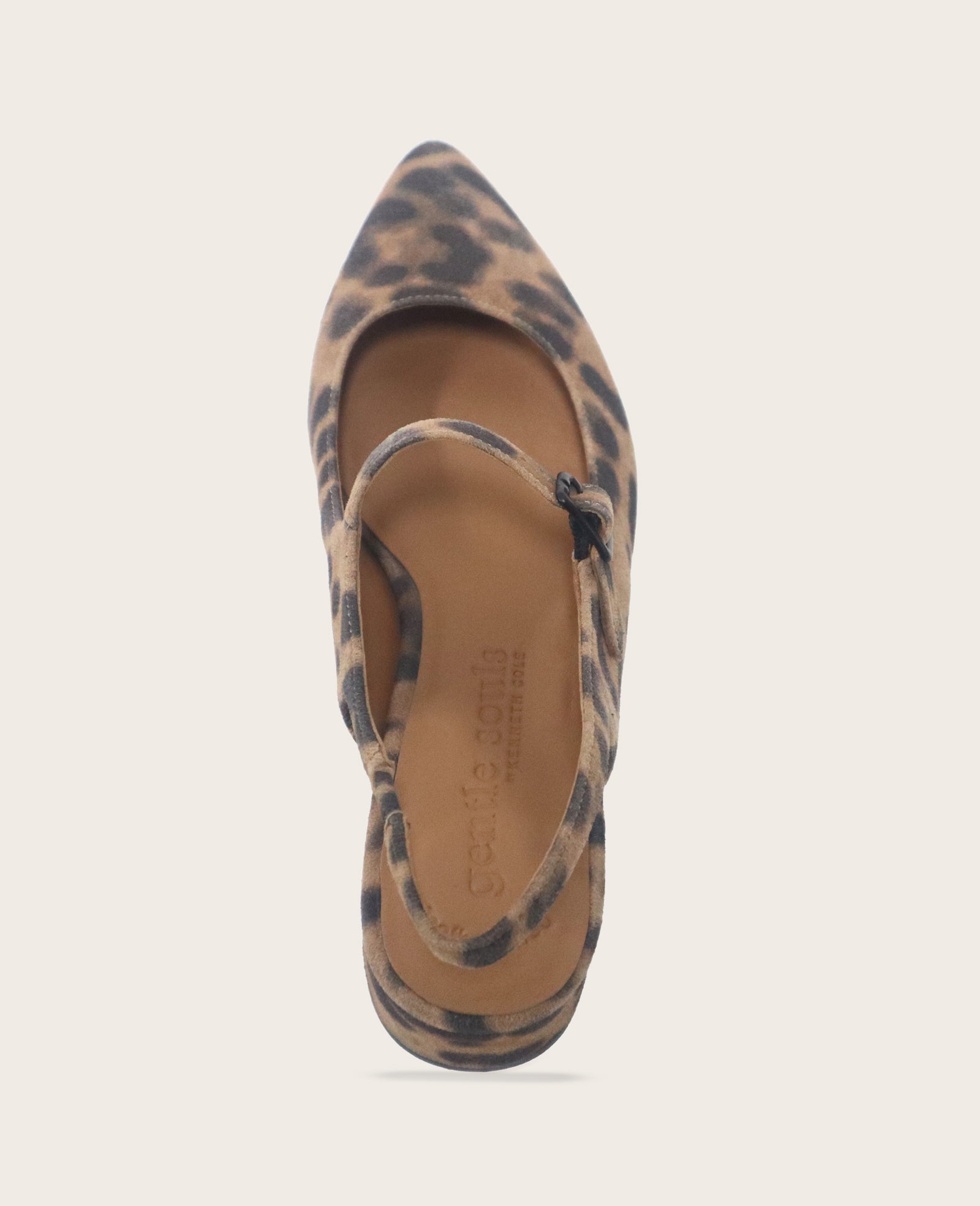 GENTLE SOULS - Gladys Leopard Suede Ankle Strap Slingback Leopard Suede