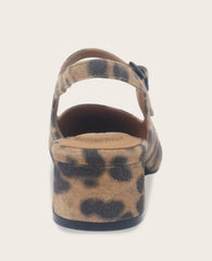 GENTLE SOULS - Gladys Leopard Suede Ankle Strap Slingback Leopard Suede