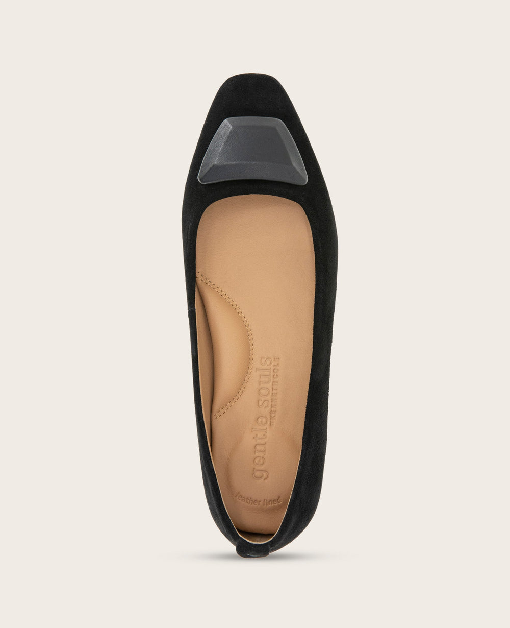 GENTLE SOULS - Hanette Suede Flat Black Suede