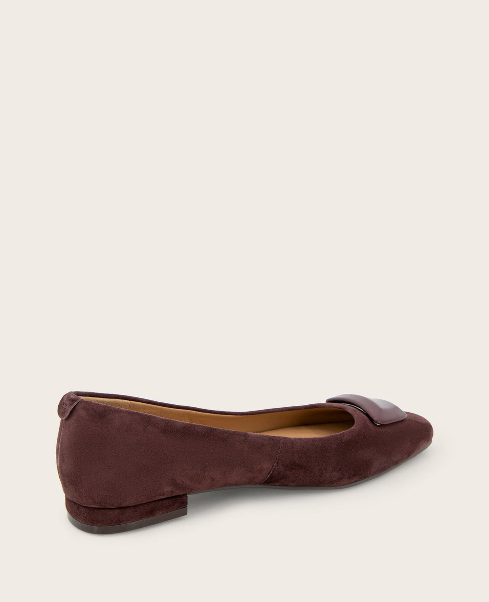 GENTLE SOULS - Hanette Suede Flat Burgundy Suede