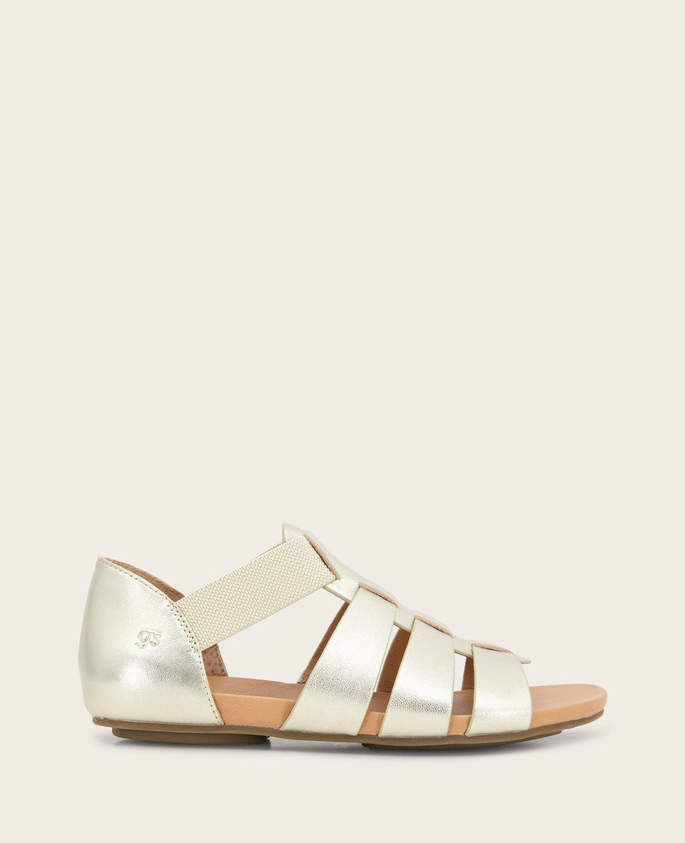 GENTLE SOULS - Lennon Metallic Fisherman Sandal Soft Gold Leather