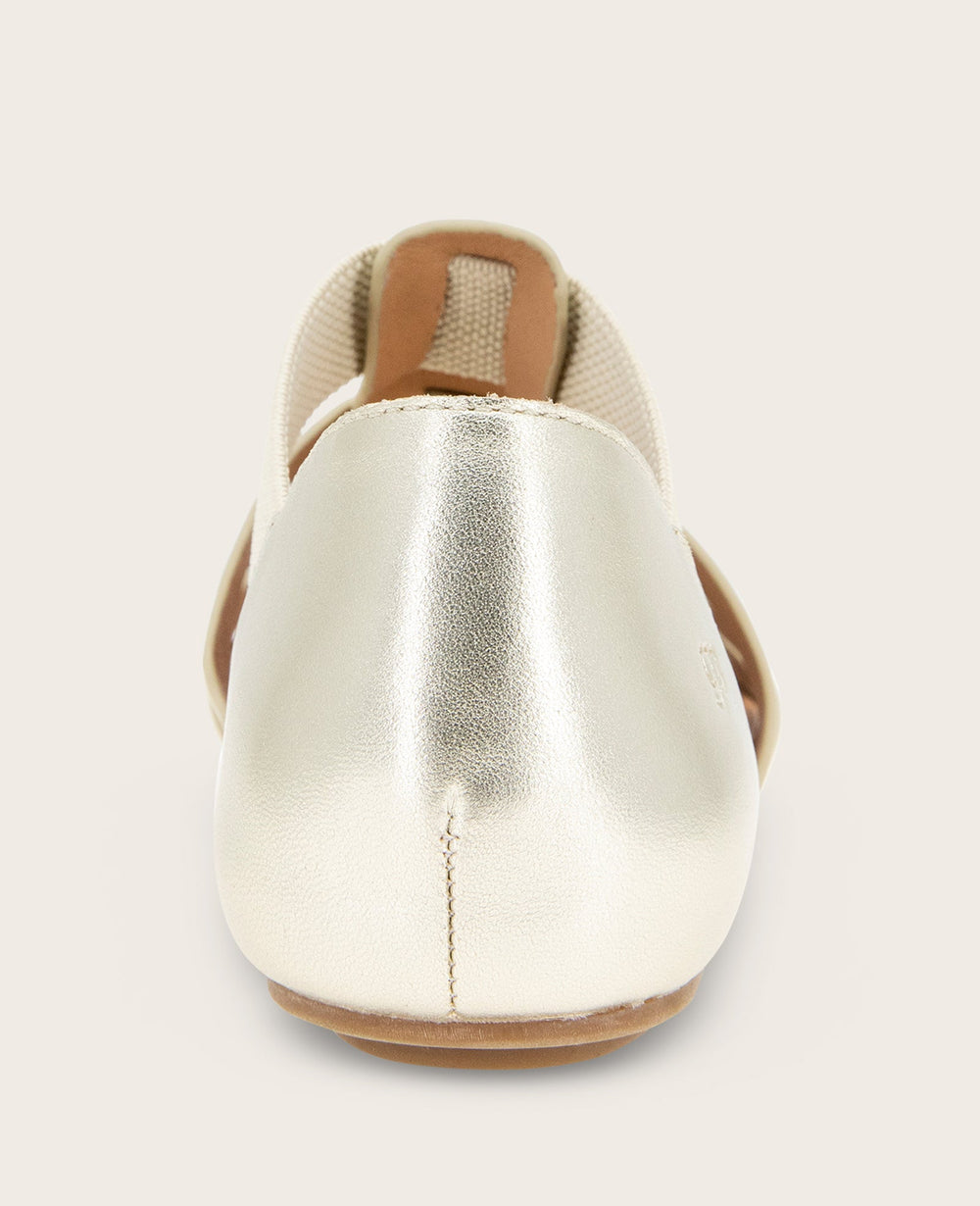GENTLE SOULS - Lennon Metallic Fisherman Sandal Soft Gold Leather