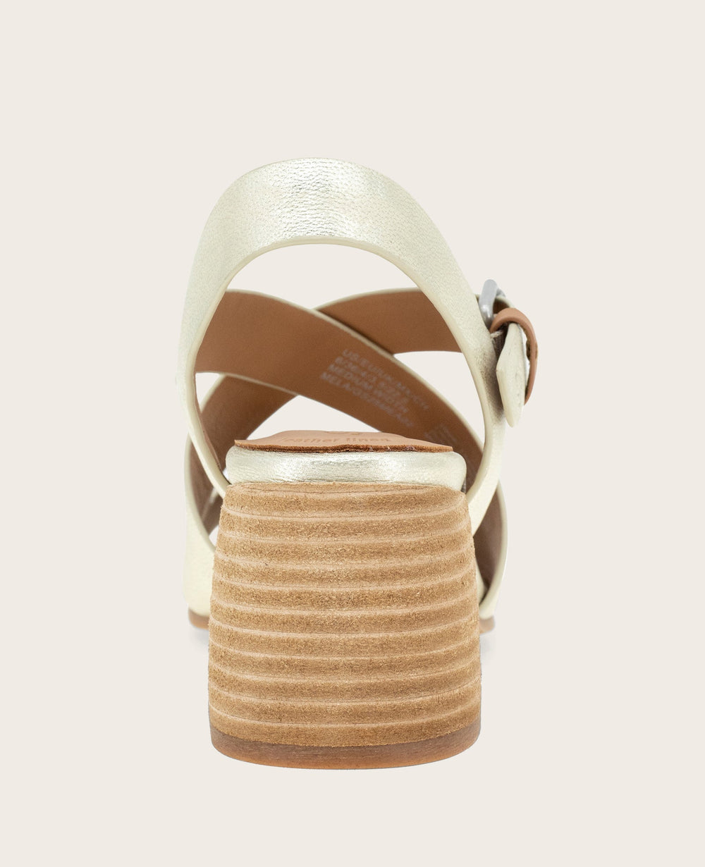 GENTLE SOULS - Mela Metallic Cross Strap Sandal Ice Leather