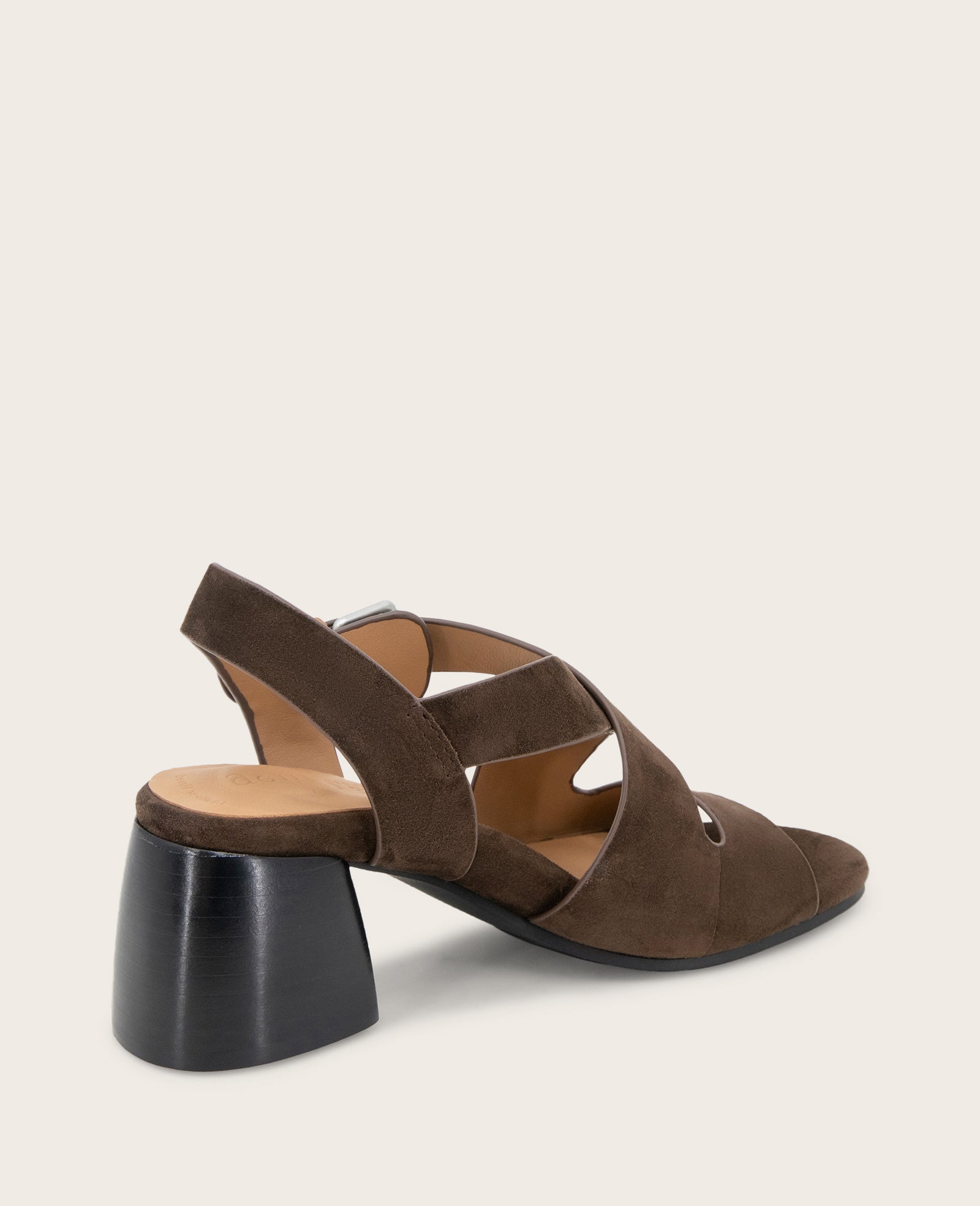 GENTLE SOULS - Mela Suede Cross Strap Sandal Chocolate Suede