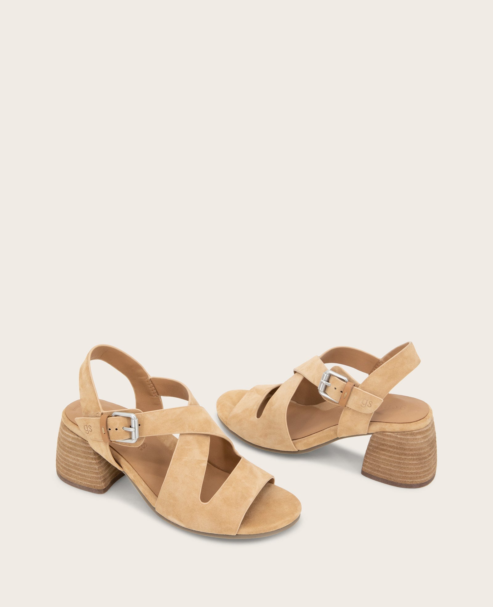 GENTLE SOULS - Mela Suede Cross Strap Sandal Tan Suede