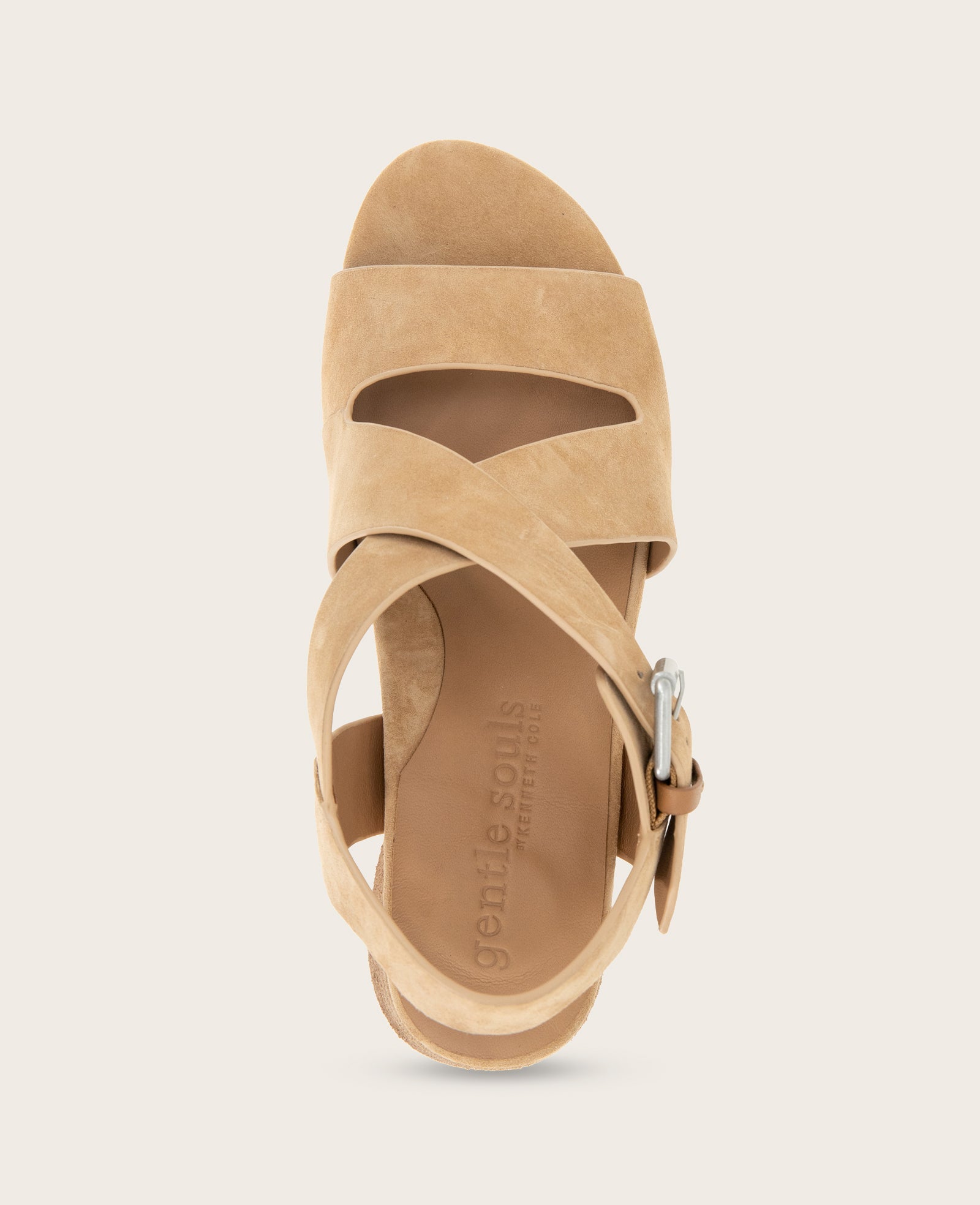 GENTLE SOULS - Mela Suede Cross Strap Sandal Tan Suede