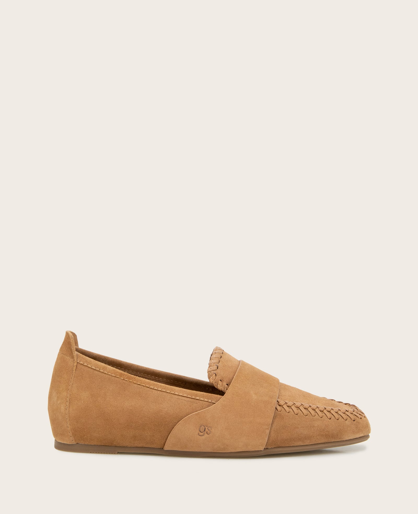 GENTLE SOULS - Sandra Suede Braid Detail Loafer Camel Suede