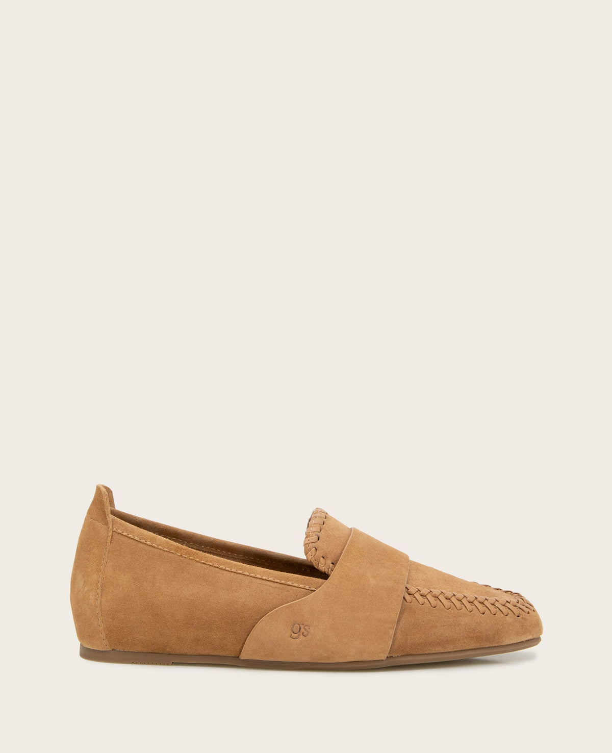 GENTLE SOULS - Sandra Suede Braid Detail Loafer Camel Suede